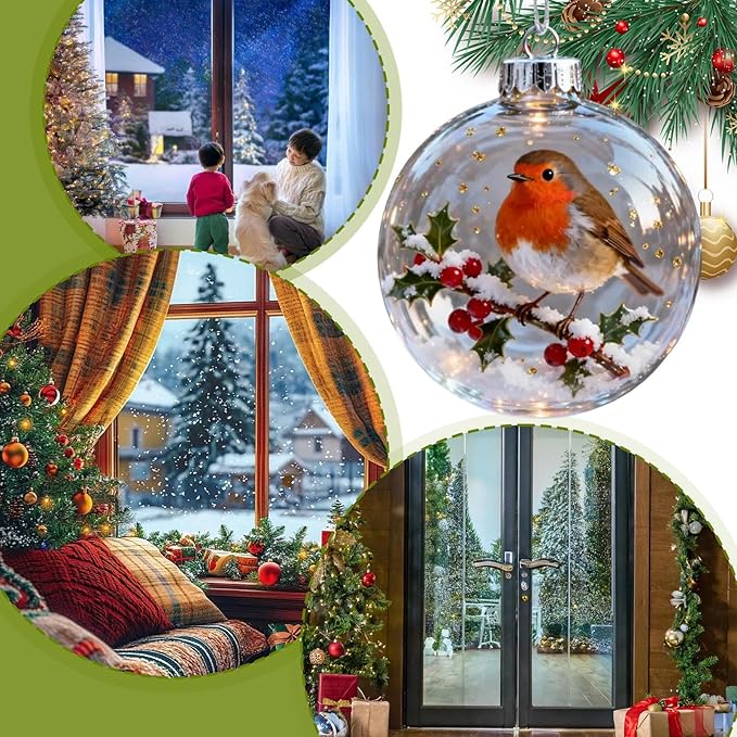 Bird Ornaments For Christmas Tree,Clear Holiday