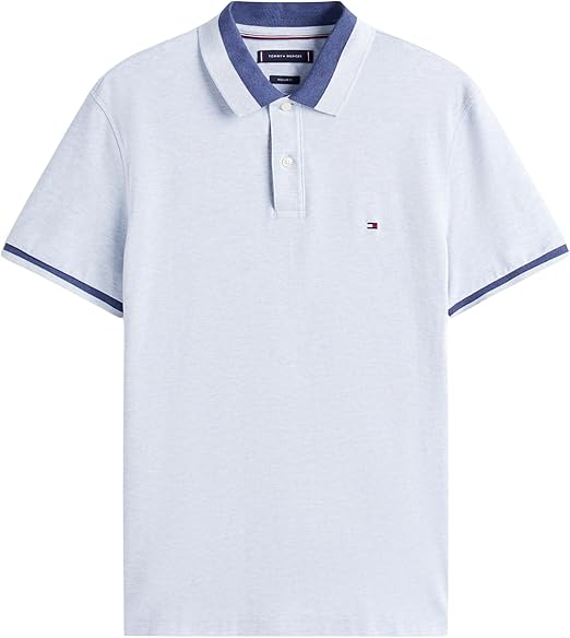 Men’s Short Sleeve Contrast Collar Block Regular Fit Polo Shirt