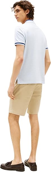 Men’s Short Sleeve Contrast Collar Block Regular Fit Polo Shirt